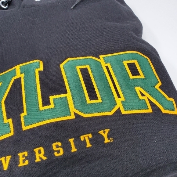NWT CHAMPION BAYLOR UNIVERSITY BLACK HOODIE SWEATSHIRT UNISEX SMALL GREEN YELLOW - Picture 13 of 13